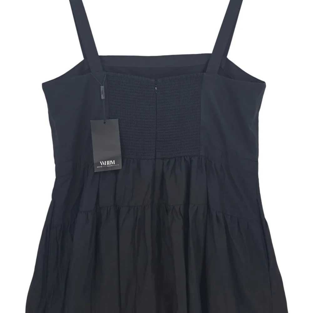White‎ House Black Market WHBM Womens 16 Black Fit & Flare Mini Sundress NWT